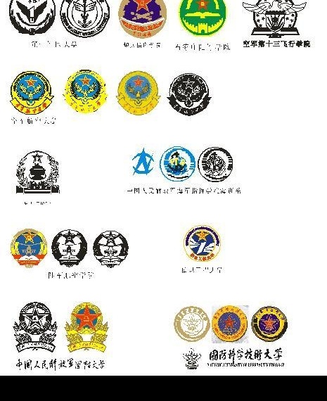 中国 军事院校 徽标 院校 logo 微 标 军用 标识标志图标 矢量图库