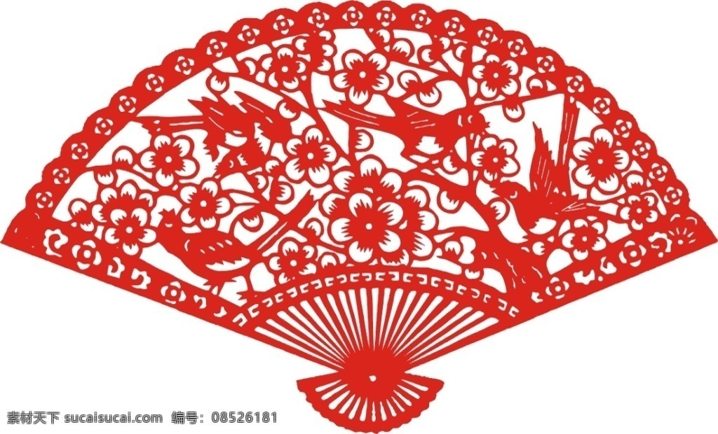 矢量扇子 矢量 扇子 梅花喜鹊