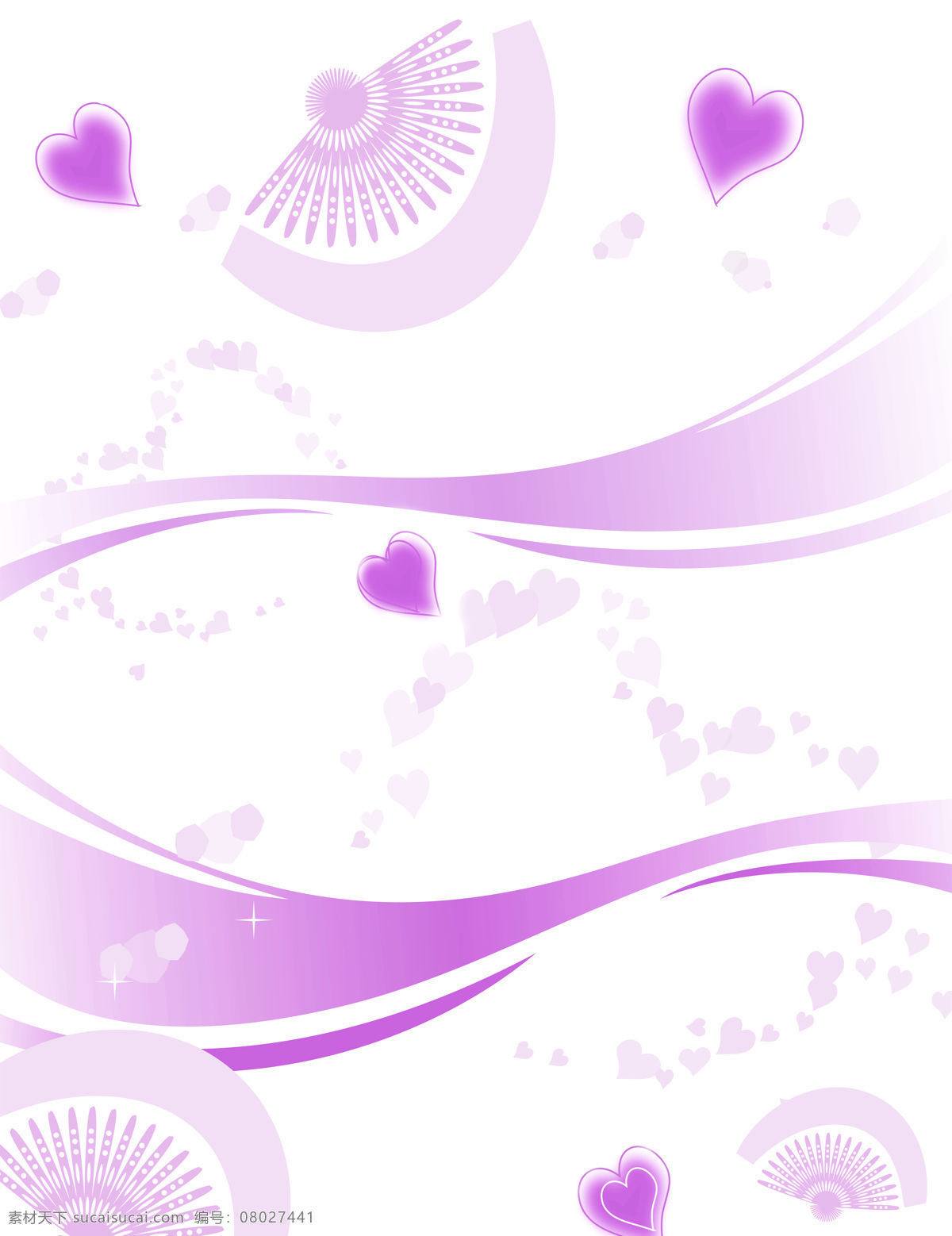 爱心 折扇 室内 移门 创意 画 移门画 紫色 效果图