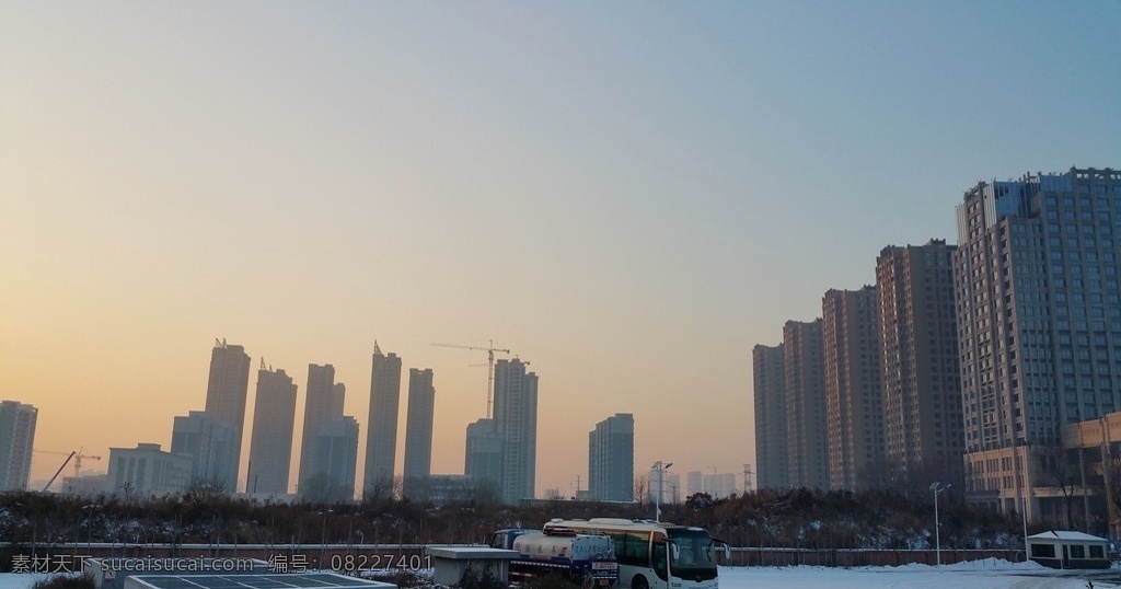 黄昏 天空 下 居民楼 建筑 远景 人文景观 建筑园林 建筑摄影