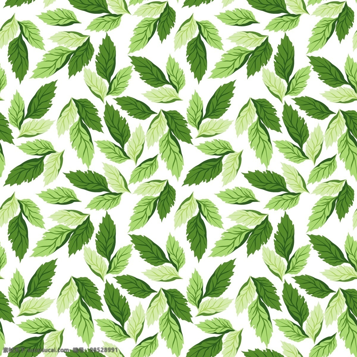 绿叶 重复 纹样 矢量 背景 叶子 矢量图 设计素材 格式 花纹花边