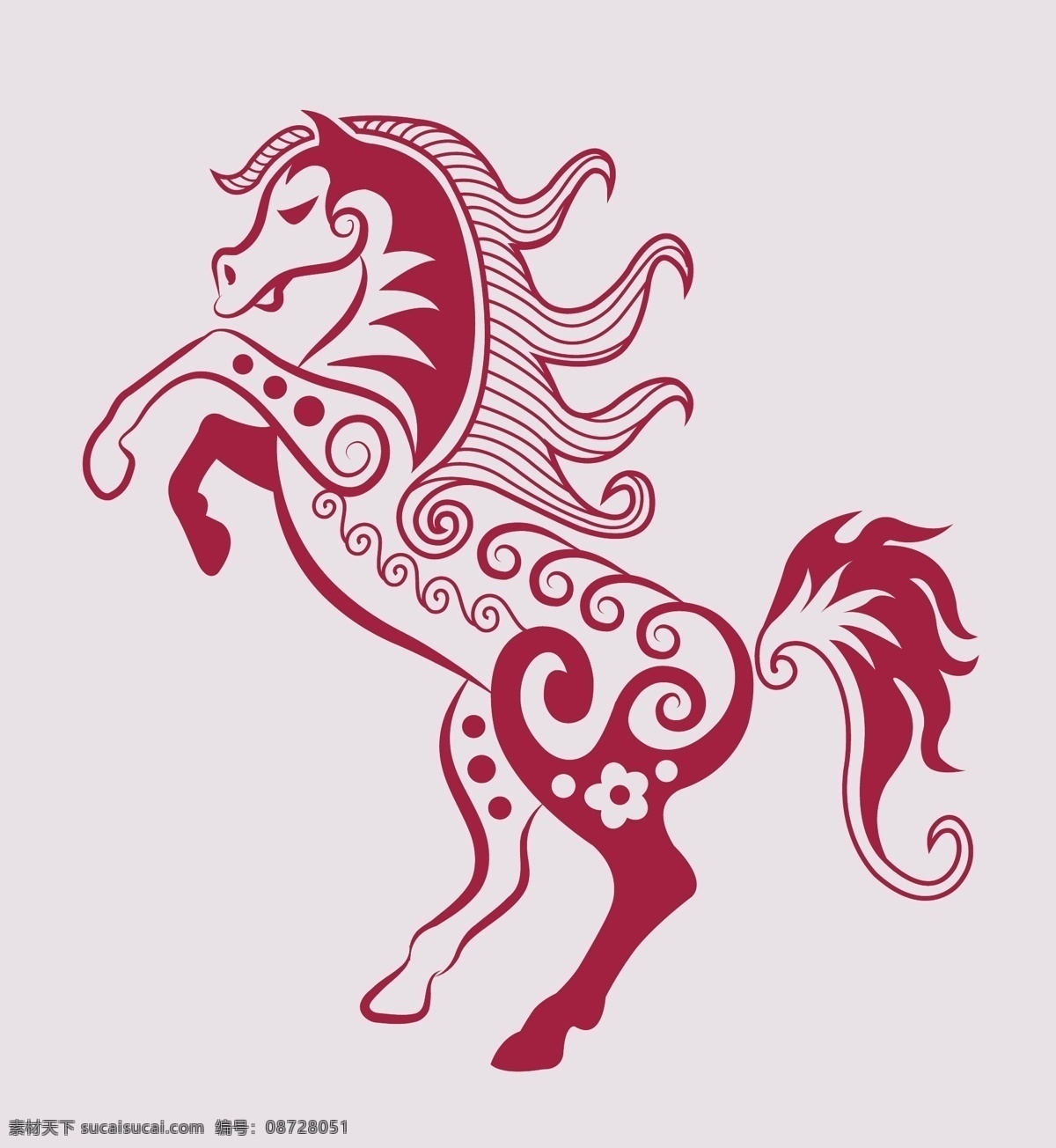 马 手绘 线条 刺青 动物 花纹 剪影 矢量素材 图案 图形 纹身 线稿 矢量图 其他矢量图
