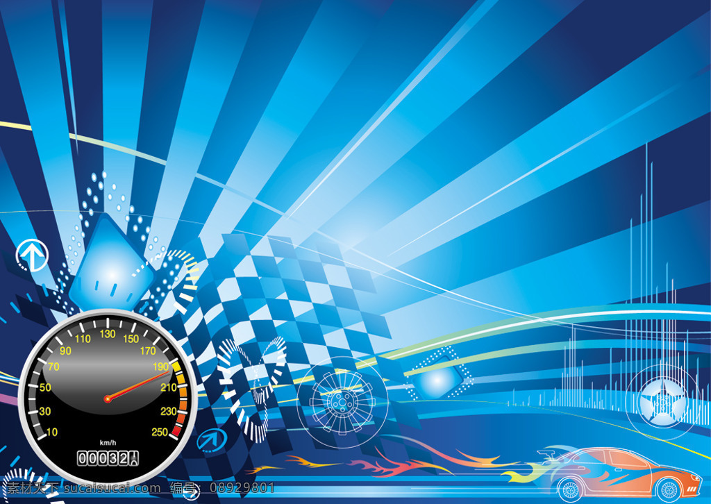 赛车 题材 背景 图案 矢量 绚丽 里程表 速度表 矢量图 其他矢量图