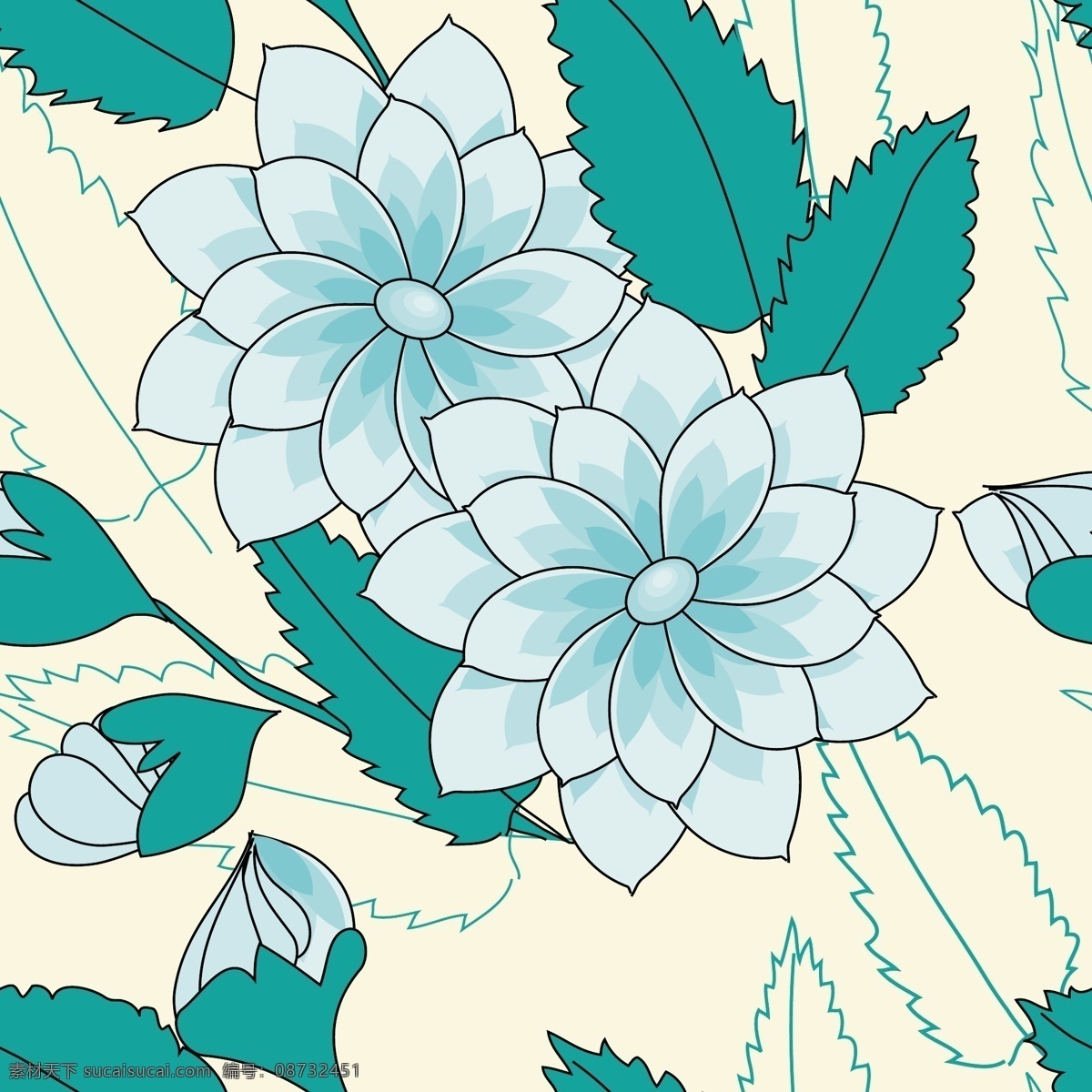 矢量 精美 线 稿 图案 背景 花朵 花纹 矢量素材 线稿 叶脉 矢量图 花纹花边