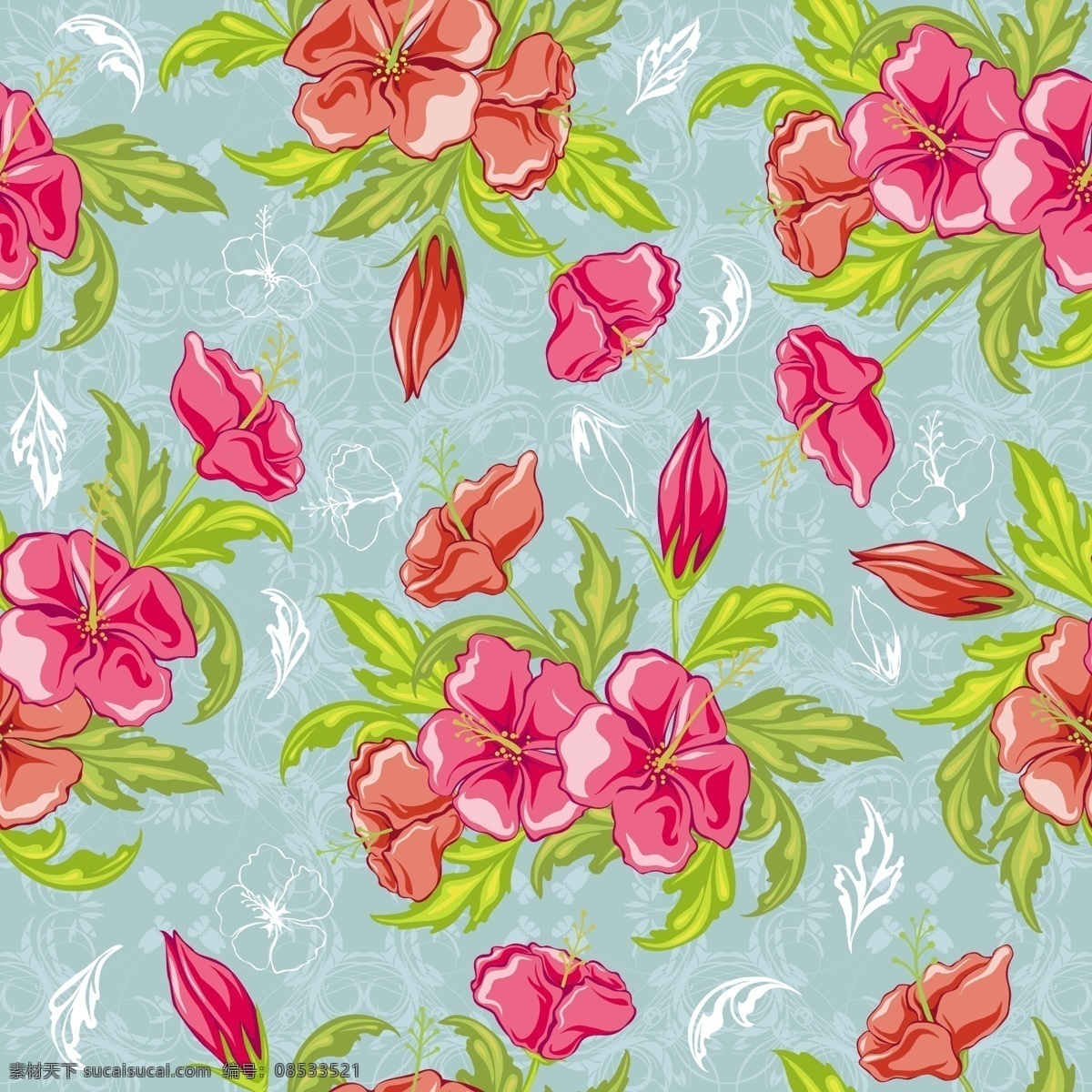 老式 花朵 图案 矢量 元素 矢量图 其他矢量图