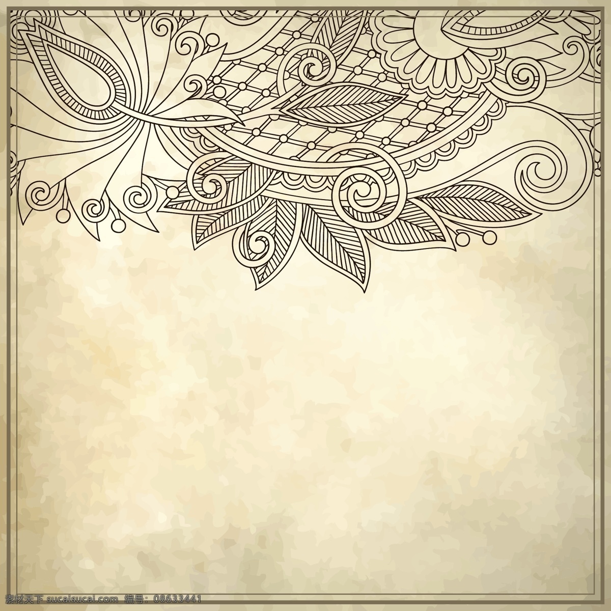 矢量 传统 线描 图案 复古背景 古典 花纹 花纹线稿 欧式 线描花纹 线条 矢量图 花纹花边