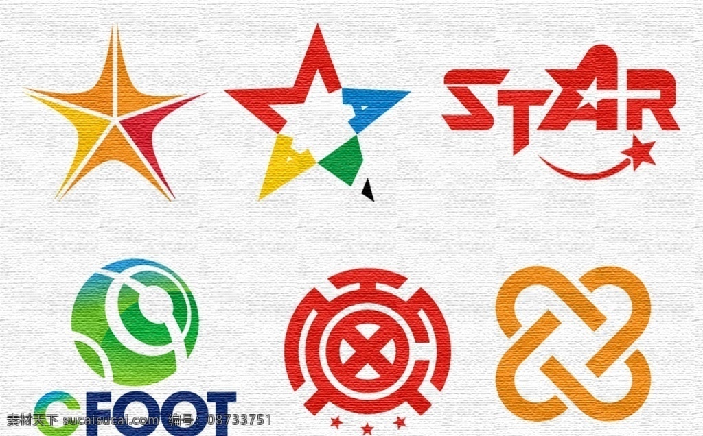 标志模板 标志设计 星形标志 star 字母标志 球形标志 圆形标志 海星标志 标志图标 企业 logo 标志