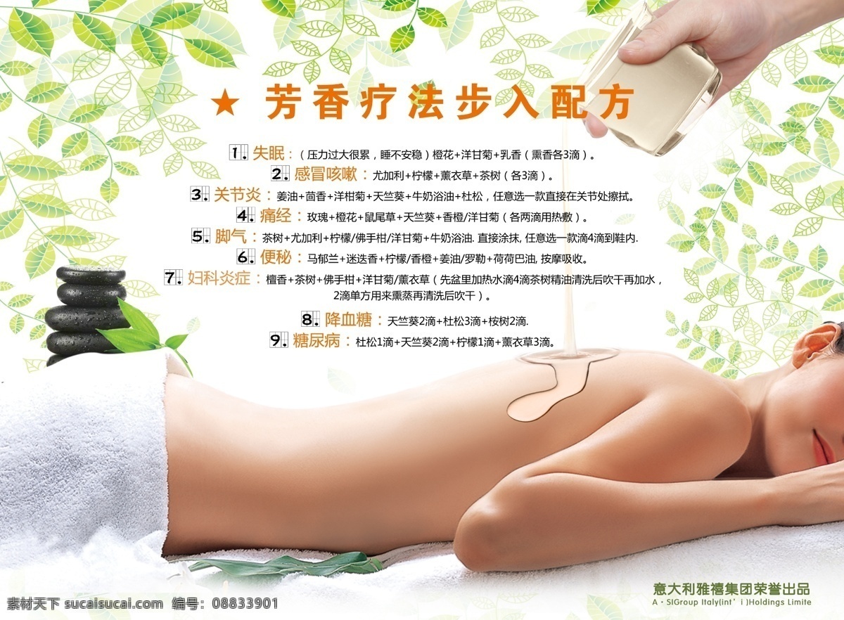 精油 精油素材下载 精油模板下载 精油配方 芳香精油 身体护理 spa 按摩 精油功能 美容院海报 spa美女 美女身体 绿色背景 护肤品海报 护肤品单页 美容院活动 海报模板 广告设计模板 源文件