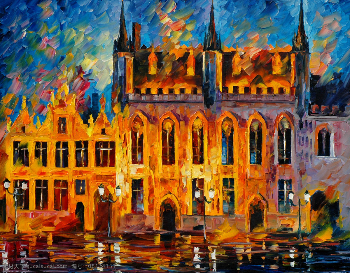 油画 庄园夜景 油画风景 绘画 艺术 油画艺术 建筑 欧式建筑 庄园 西方庄园 夜景 夜晚 路灯 西方油画 风景画 风景 景色 欧美油画 油画作品 挂画 绘画书法 文化艺术