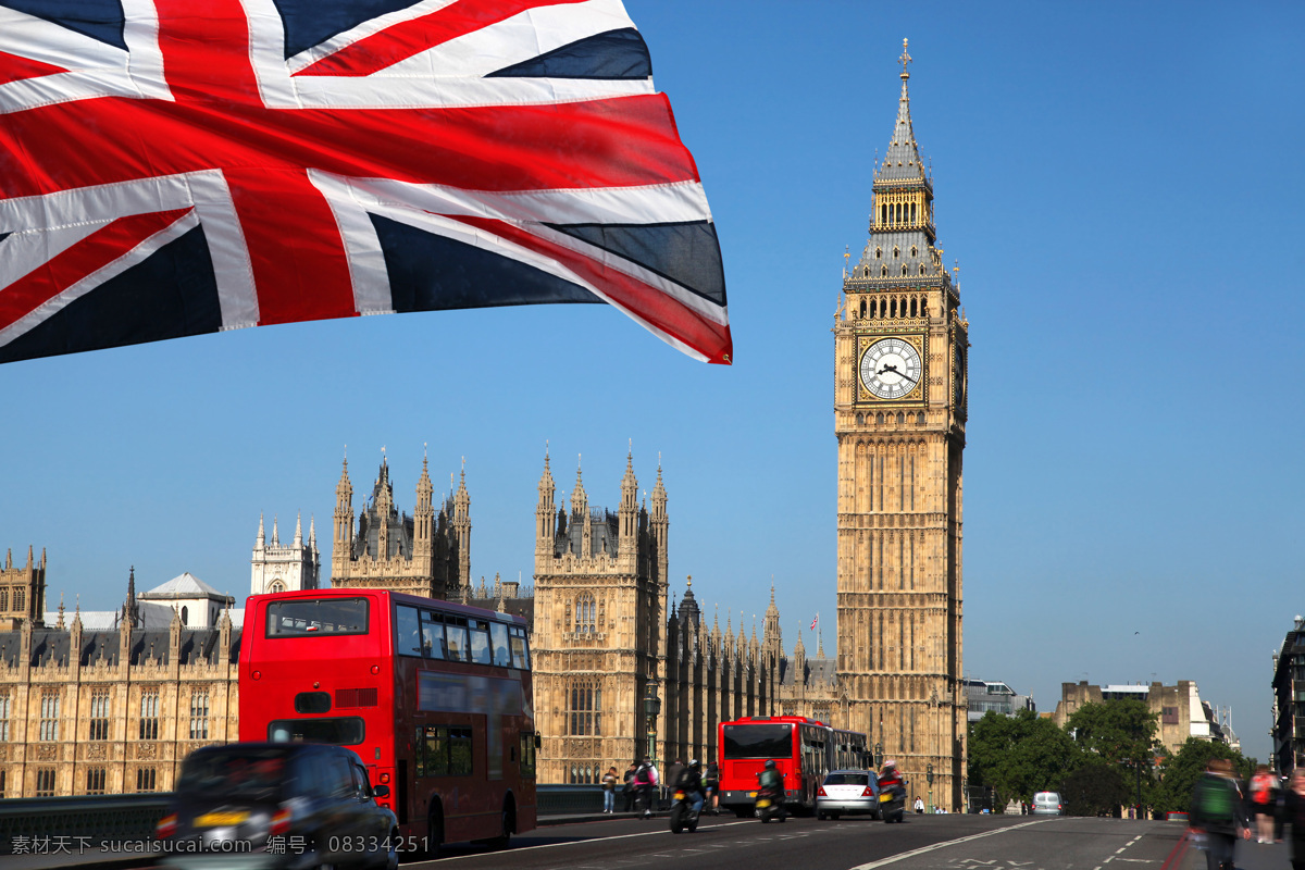 英国 风景 街道 伦敦街道 伦敦风景 公交车 双层巴士 英国风景 名胜古迹 外国风景 旅游图片 英国国旗 钟楼 风景名胜 风景图片