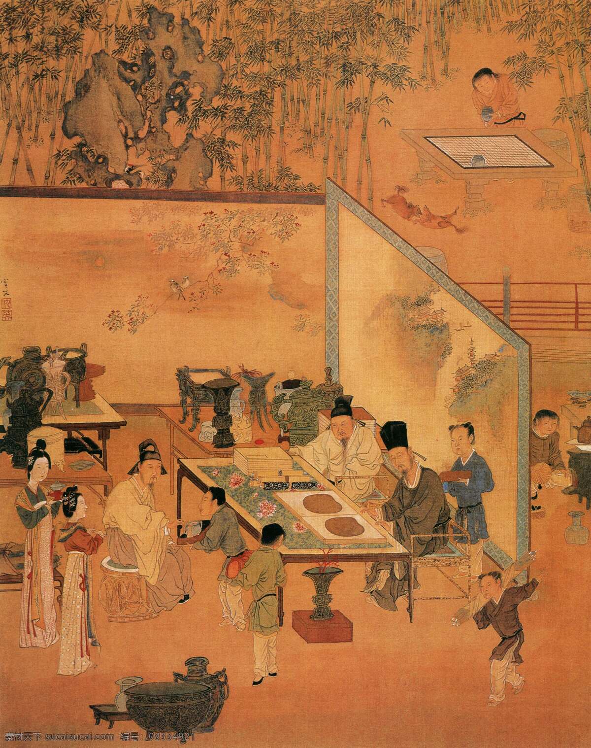 赏 画 人 古典 古画 国画 绘画 水墨 中国画 赏画的人 中华传世国画 中国画艺术 装饰素材 室内装饰用图