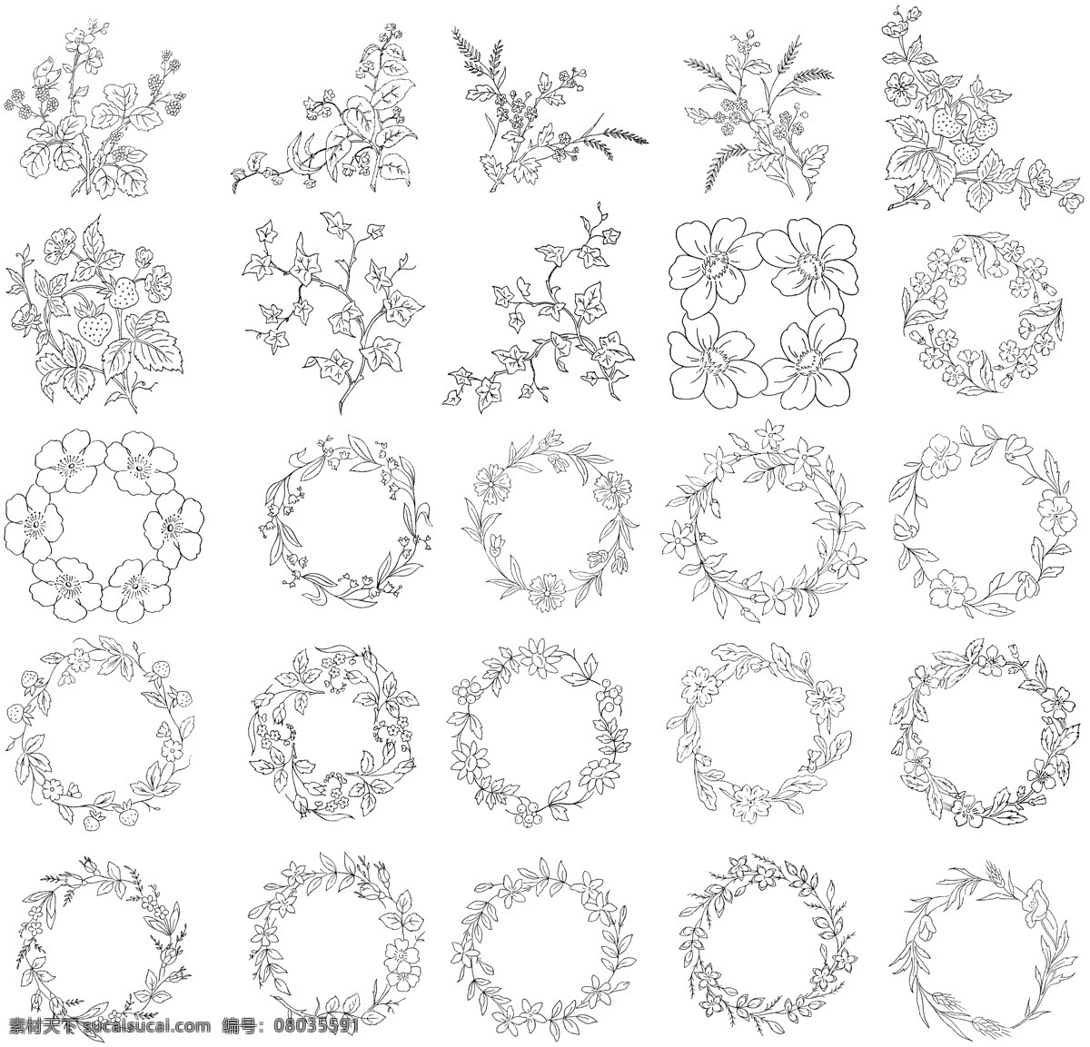 白描 花卉 植物 线 稿 线稿 实用 秘密花园 漫画 相关 底纹边框 花边花纹