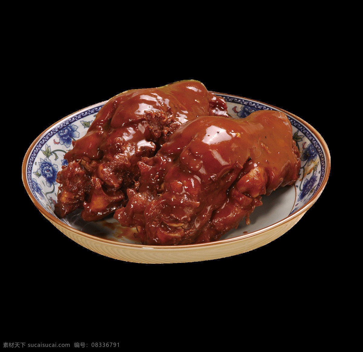 红烧 猪蹄 装饰 食物 碗 复古花纹