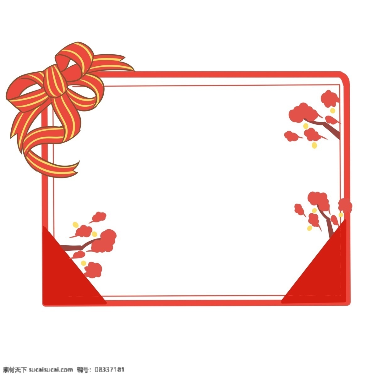 手绘 新年 蝴蝶结 边框 新年大团圆 开开心心 大年 创意新年边框 手绘新年边框 新年大欢庆