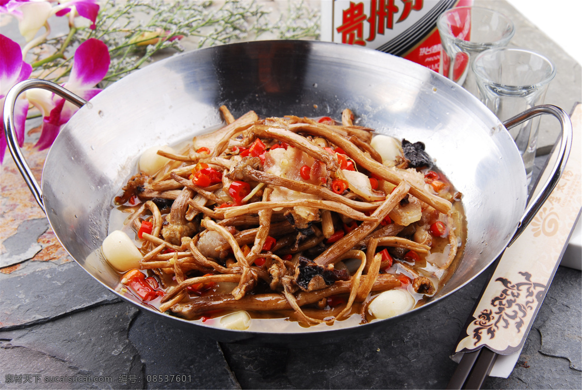干锅茶树菇 美食 传统美食 餐饮美食 高清菜谱用图