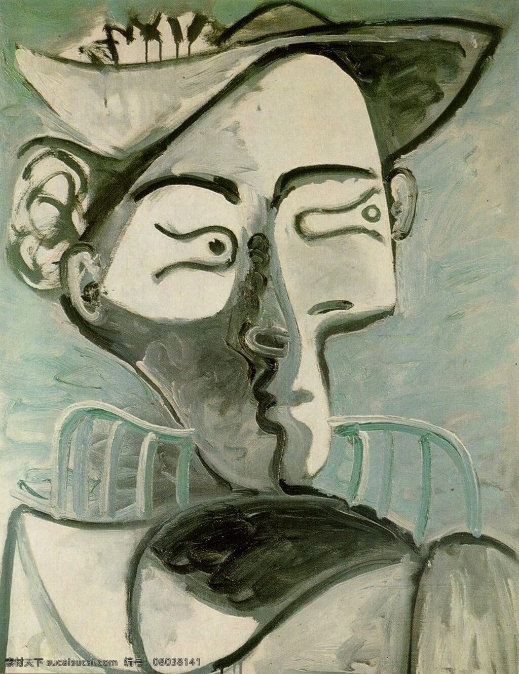 chapeau 西班牙 画家 巴勃罗 毕加索 抽象 油画 人物 人体 装饰画 au assise femme 1962 装饰素材