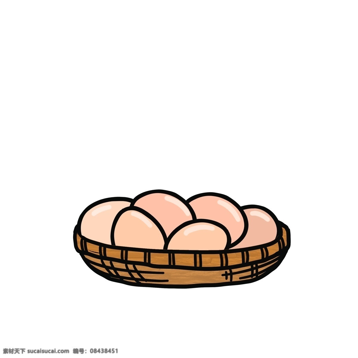 卡通 手绘 篮子 鸡蛋 元素 涂鸦 食材