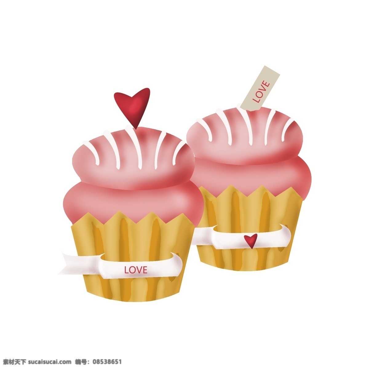 漂亮 纸杯 蛋糕 插画 手绘纸杯蛋糕 卡通纸杯蛋糕 美味 奶油纸杯蛋糕 爱心纸杯蛋糕
