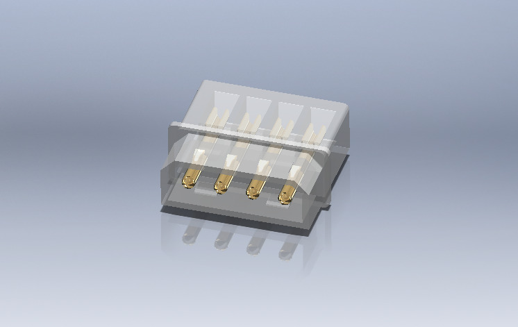 ide 莫 仕 电源 连接器 男 卷曲 针 住房 molex 4针 3d模型素材 其他3d模型