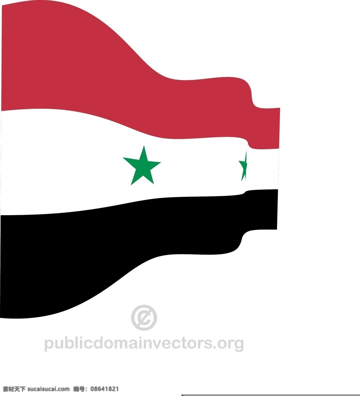 波浪形 叙利亚 国旗 阿拉伯 国家 民族 旗帜 土地 亚洲 共和国 西欧 矢量图 文化艺术