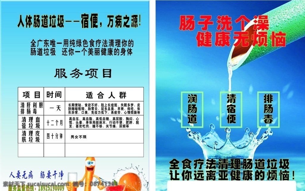 肠道清理 肠道 垃圾 清理 宿便 健康 dm宣传单 矢量