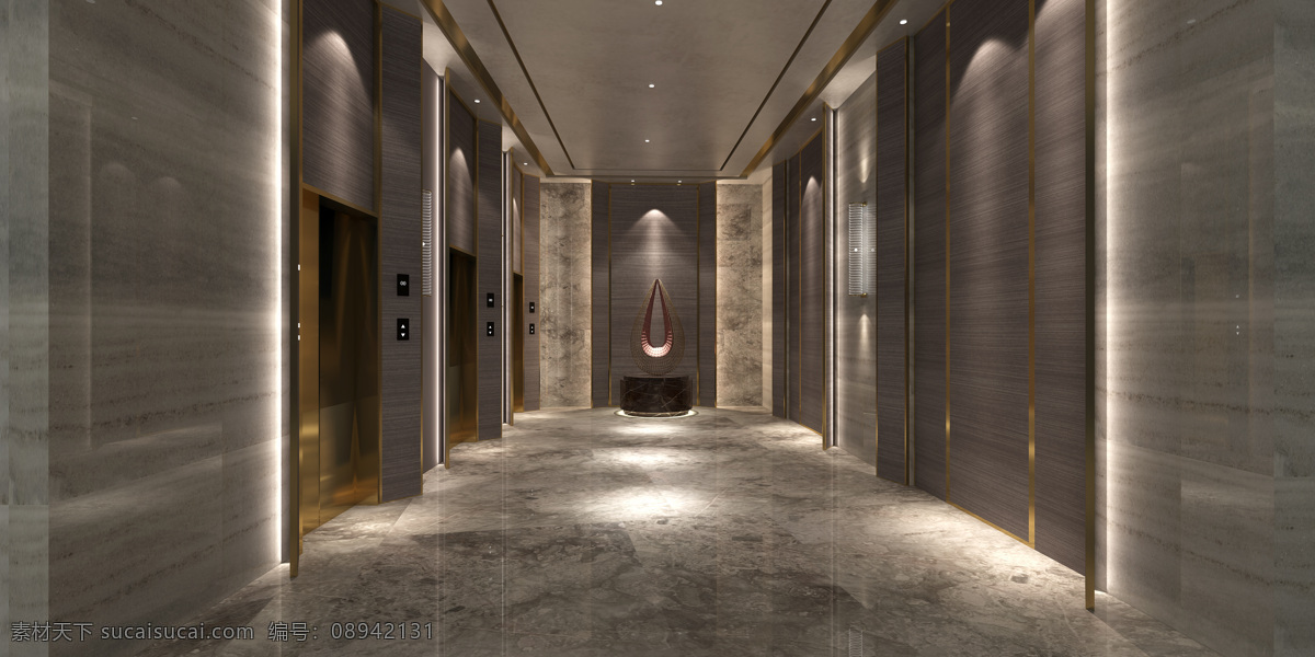 电梯间效果图 办公 电梯间 效果图 工装 高清 环境设计