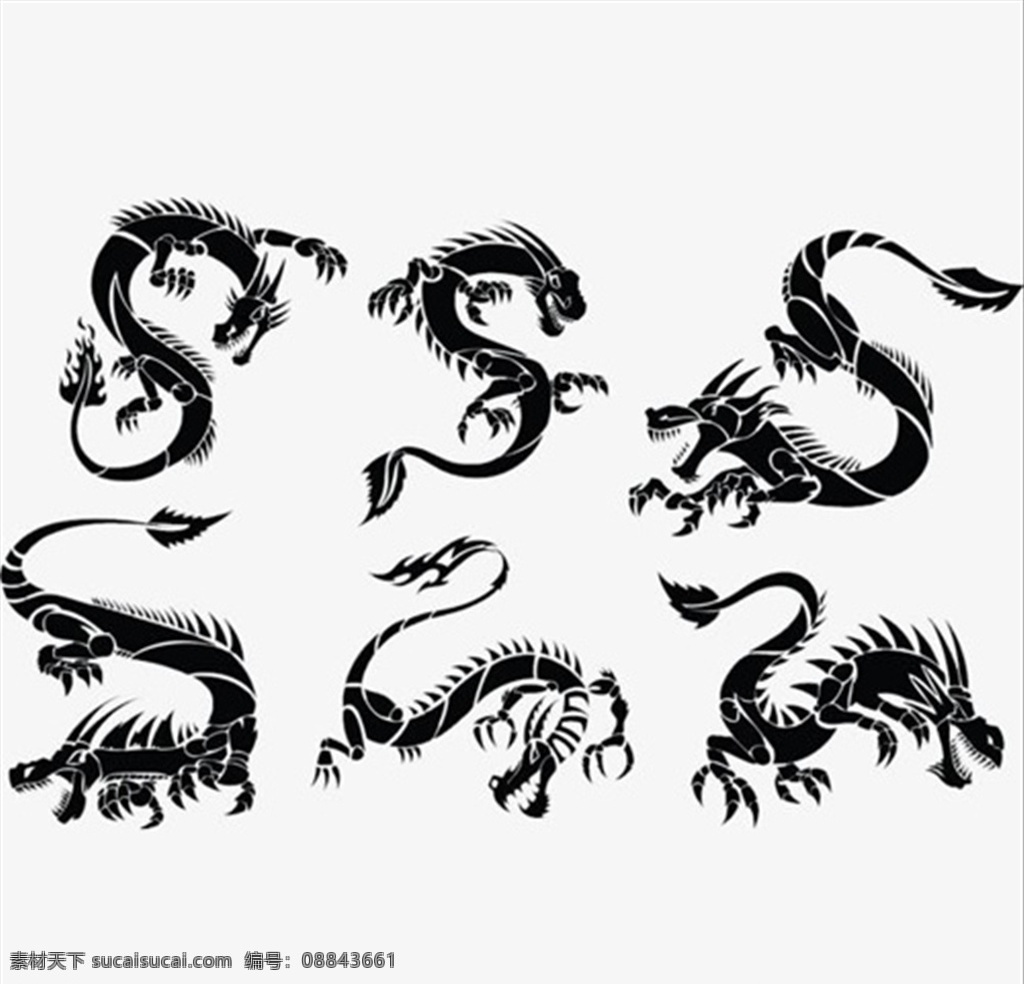 龙 矢量图 中国龙 飞龙 龙的图 标志图标 其他图标