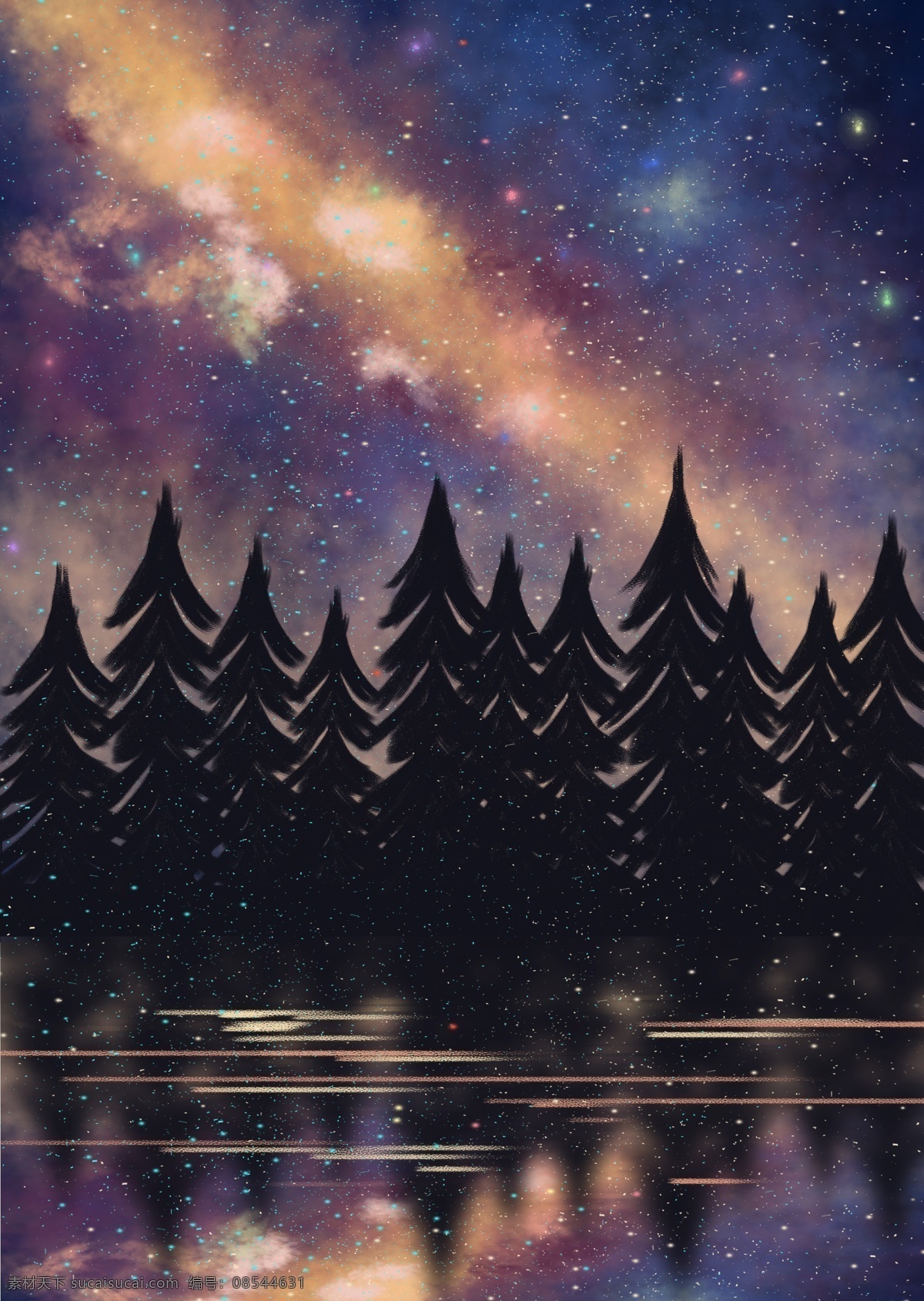 治愈 系 梦幻 星空 唯美 森林 夜景 晚安 你好 banner h5用图 晚安世界 璀璨星空 星空背景 星空海报 文章配图 梦幻星空 唯美星空 梦幻森林 治愈系 星空梦幻 星空唯美