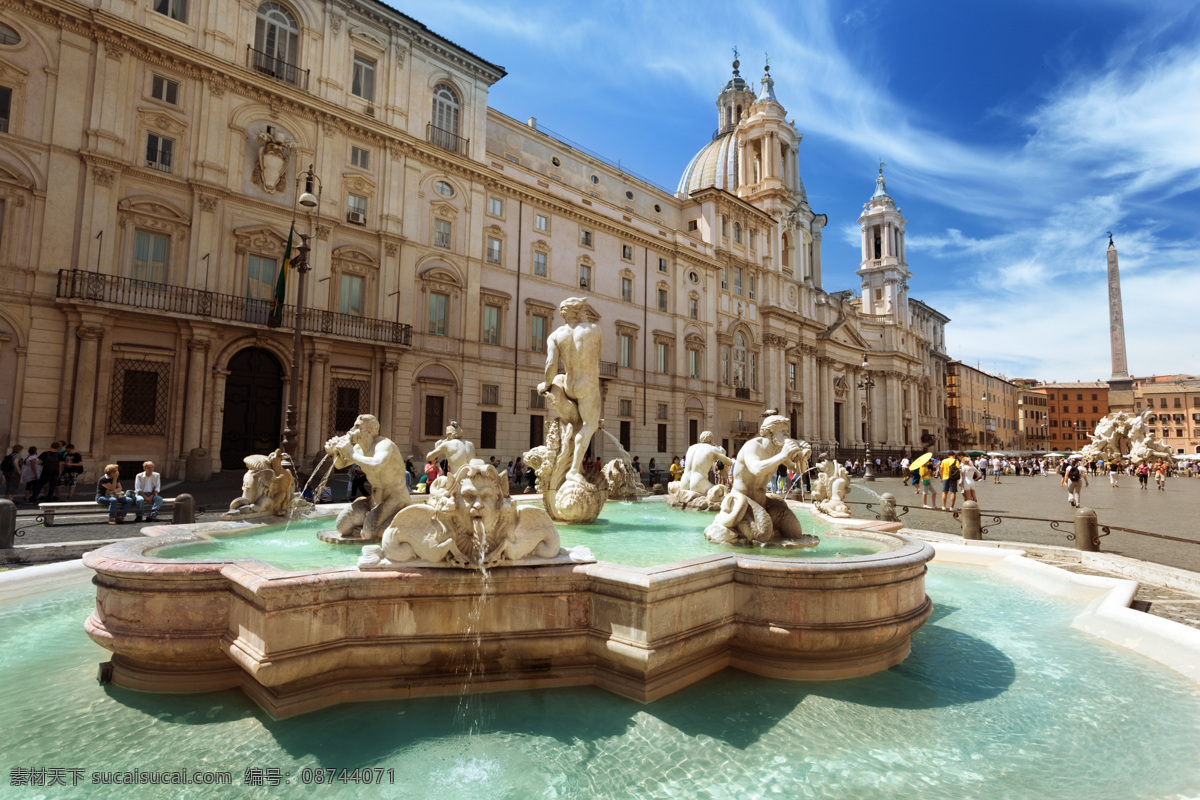 古老 喷泉 罗马城市 罗马风景 城市风景 欧式建筑 罗马建筑 城市风光 环境家居