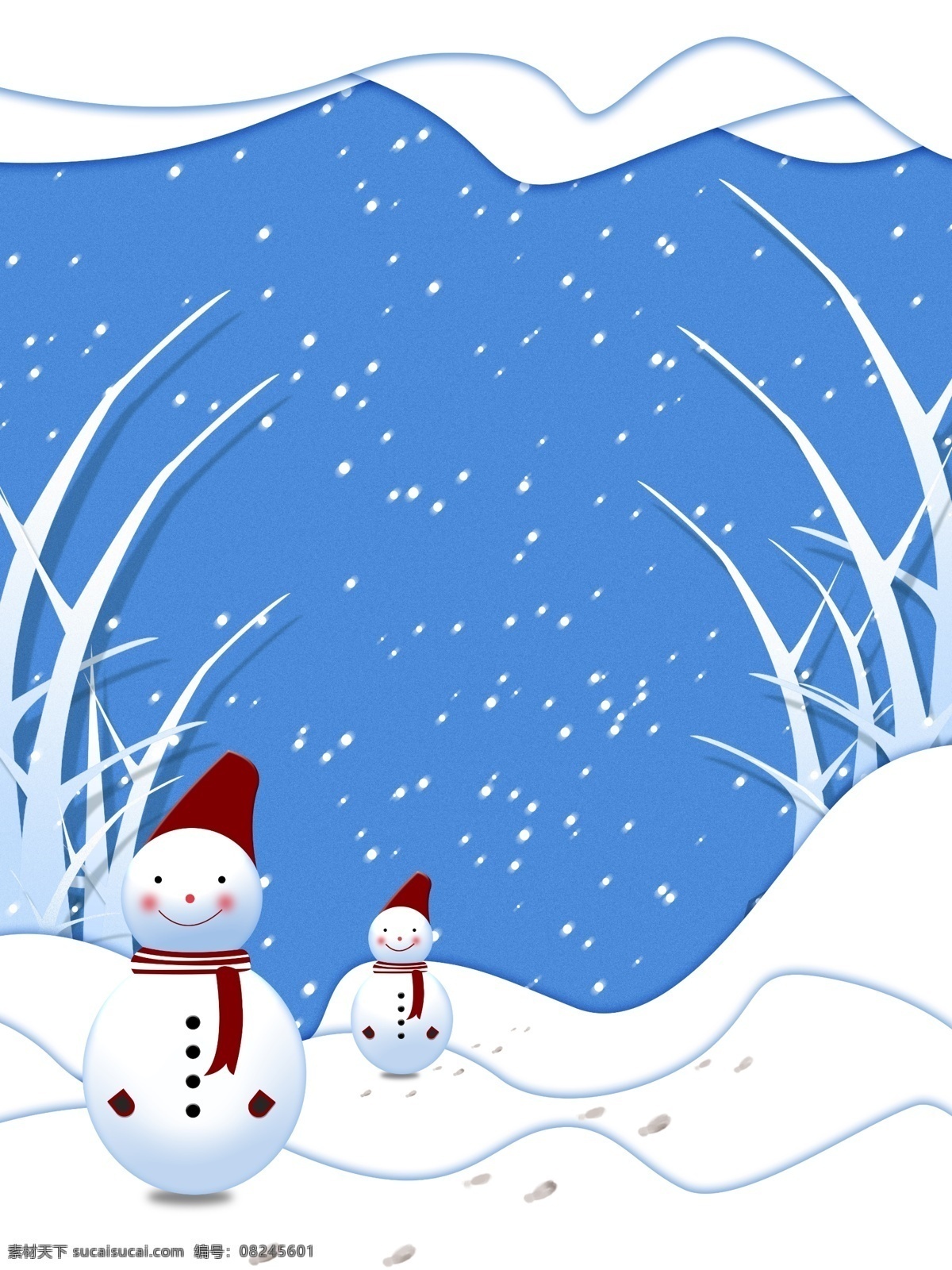 微 立体 纸片 风 大雪 小雪 插画 背景 卡通背景 雪花 雪人 蓝色 小清新背景 微立体 纸片风 节气 积雪 大雪背景 小雪背景 冬至背景 二十四节气 传统节气 节日背景