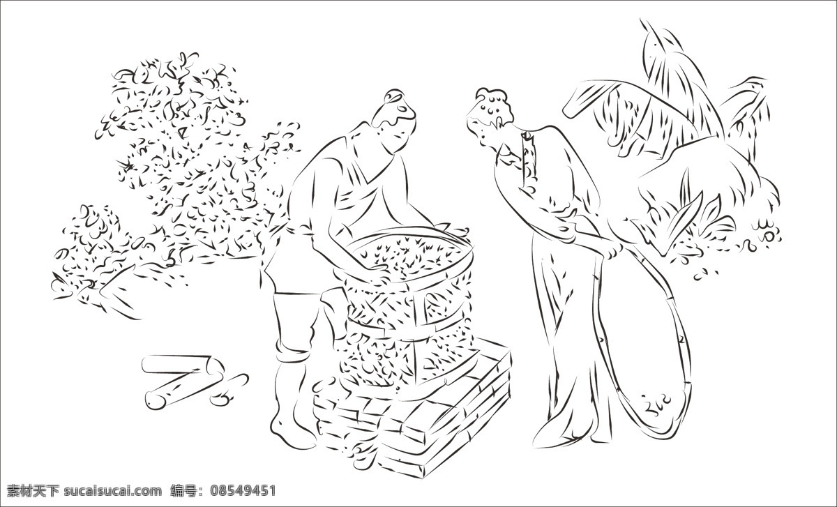 简笔画茶叶图 简笔画茶叶 茶叶图 线条茶叶 茶叶纹 茶叶 复古茶叶纹 矢量茶叶图 矢量画