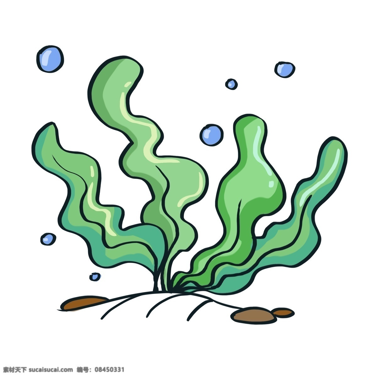 海洋 植物 手绘 绿色 海草 海洋植物 手绘海草 海洋生物 世界海洋日 水彩 绿色海草