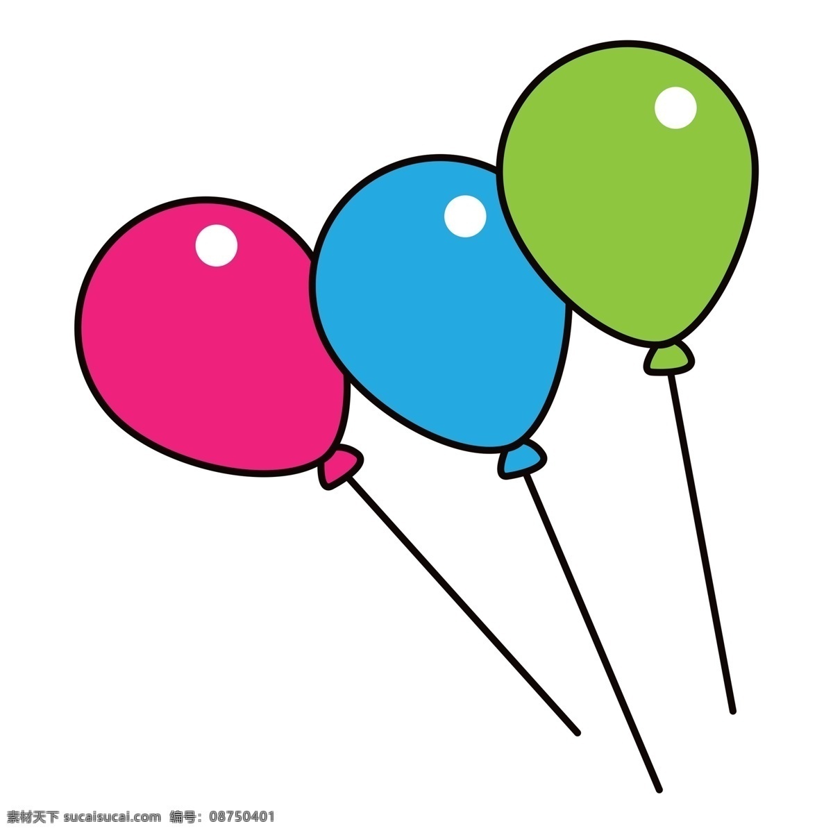 彩色 节日 气球 卡通 透明 插画 免 扣 喜庆 节日元素 活动素材