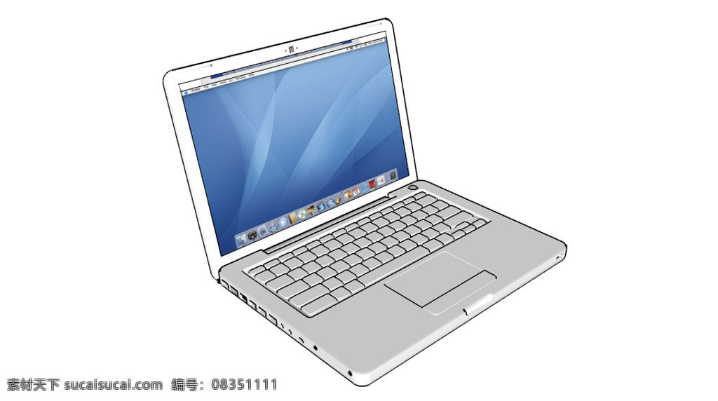 苹果 macintosh 电脑 笔记本电脑 苹果电脑 3d模型素材 建筑模型