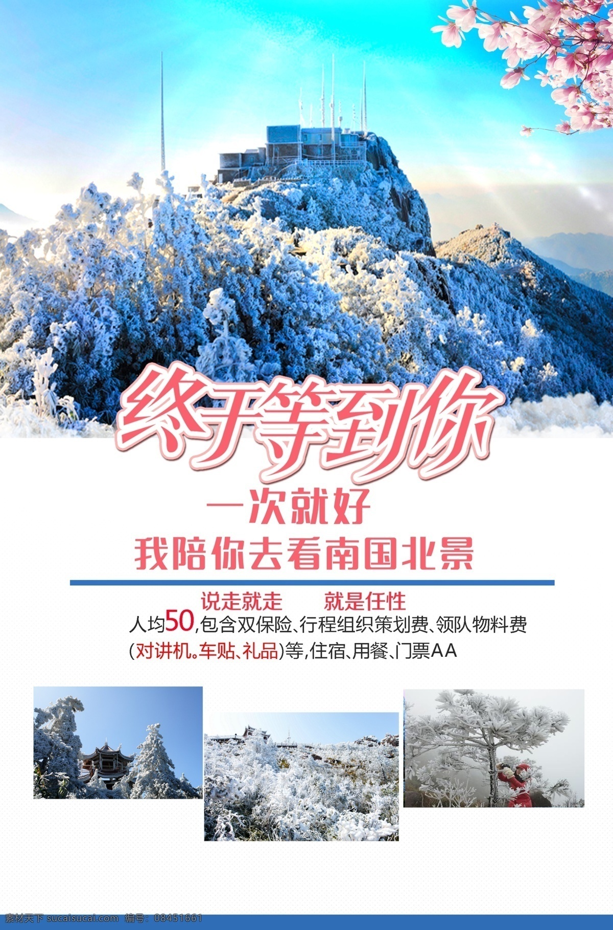 雾凇海报 德化 九仙山 雾凇 宣传海报 白色