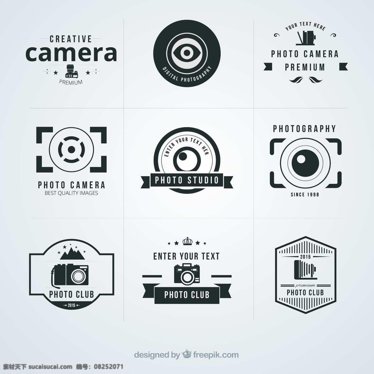 创意摄影标志 俱乐部 照相机 标志 镜头 条幅 logo