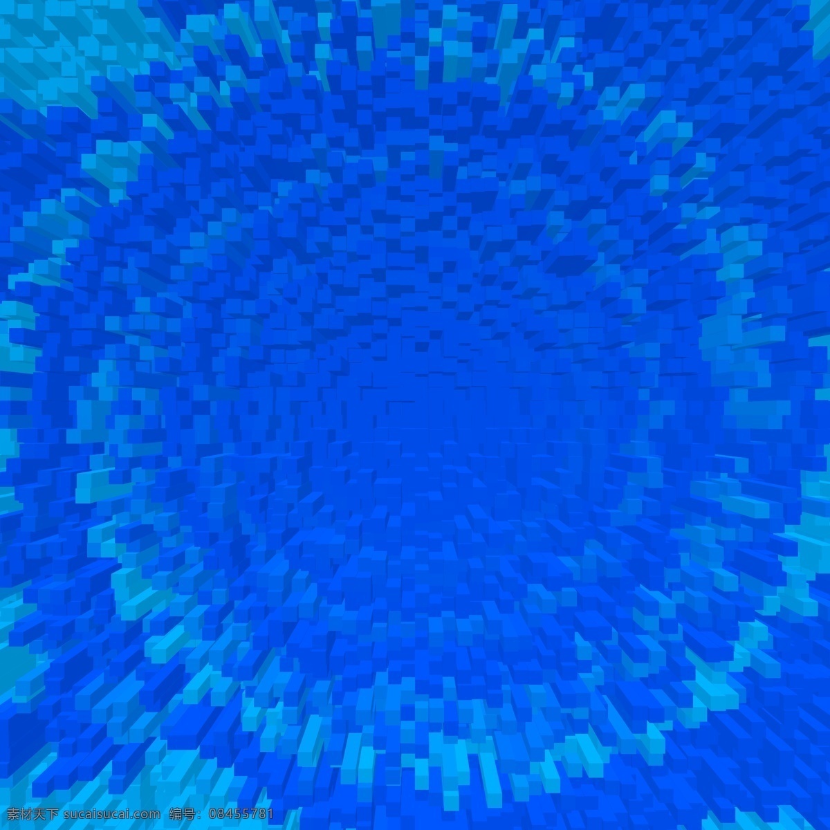 蓝色 柱状 放射 3d 质感 背景 简约 旋转 层次感