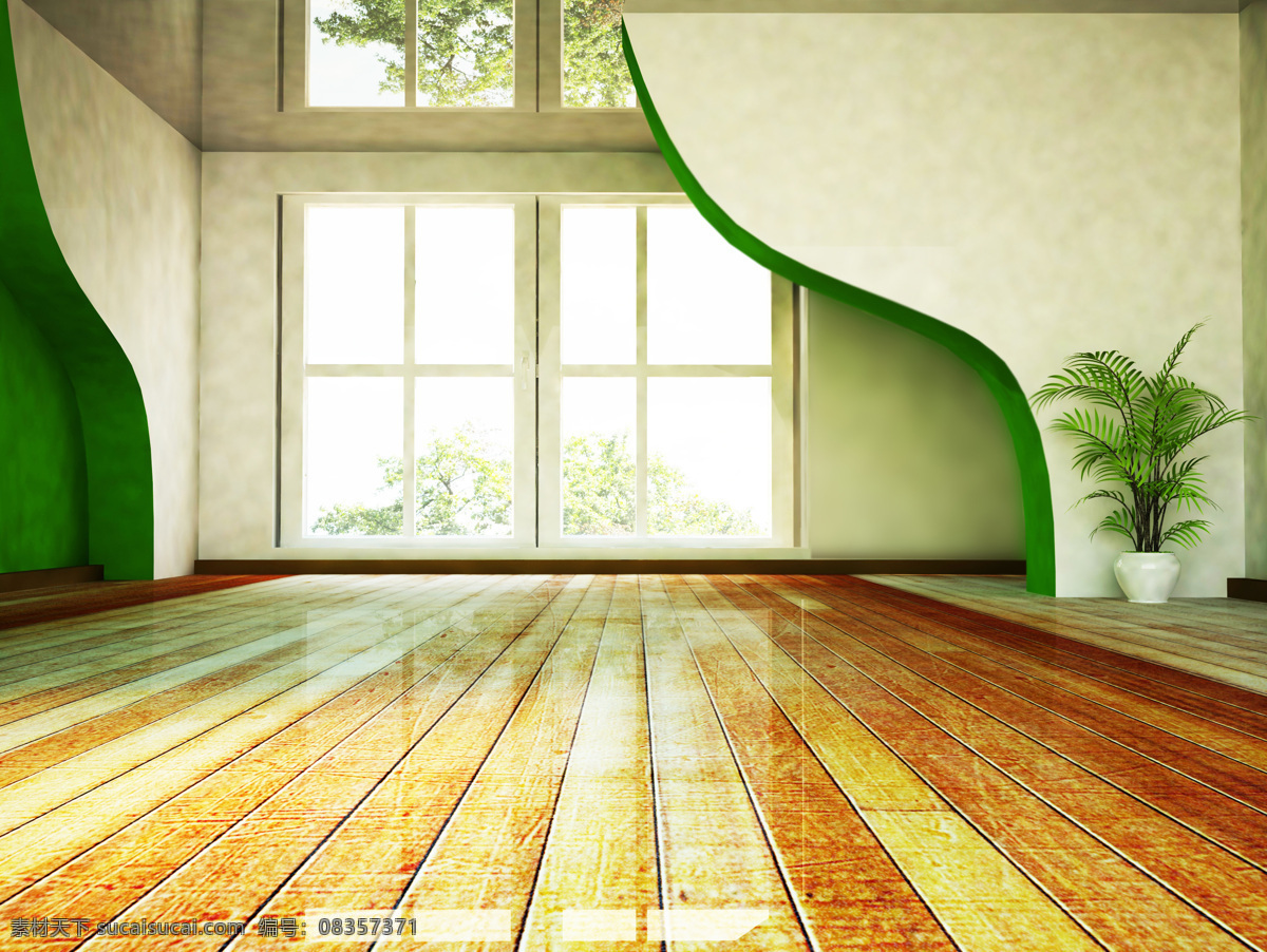 环保 室内装修 窗户 地板 绿色 绿色墙壁 室内设计 装修 环境家居