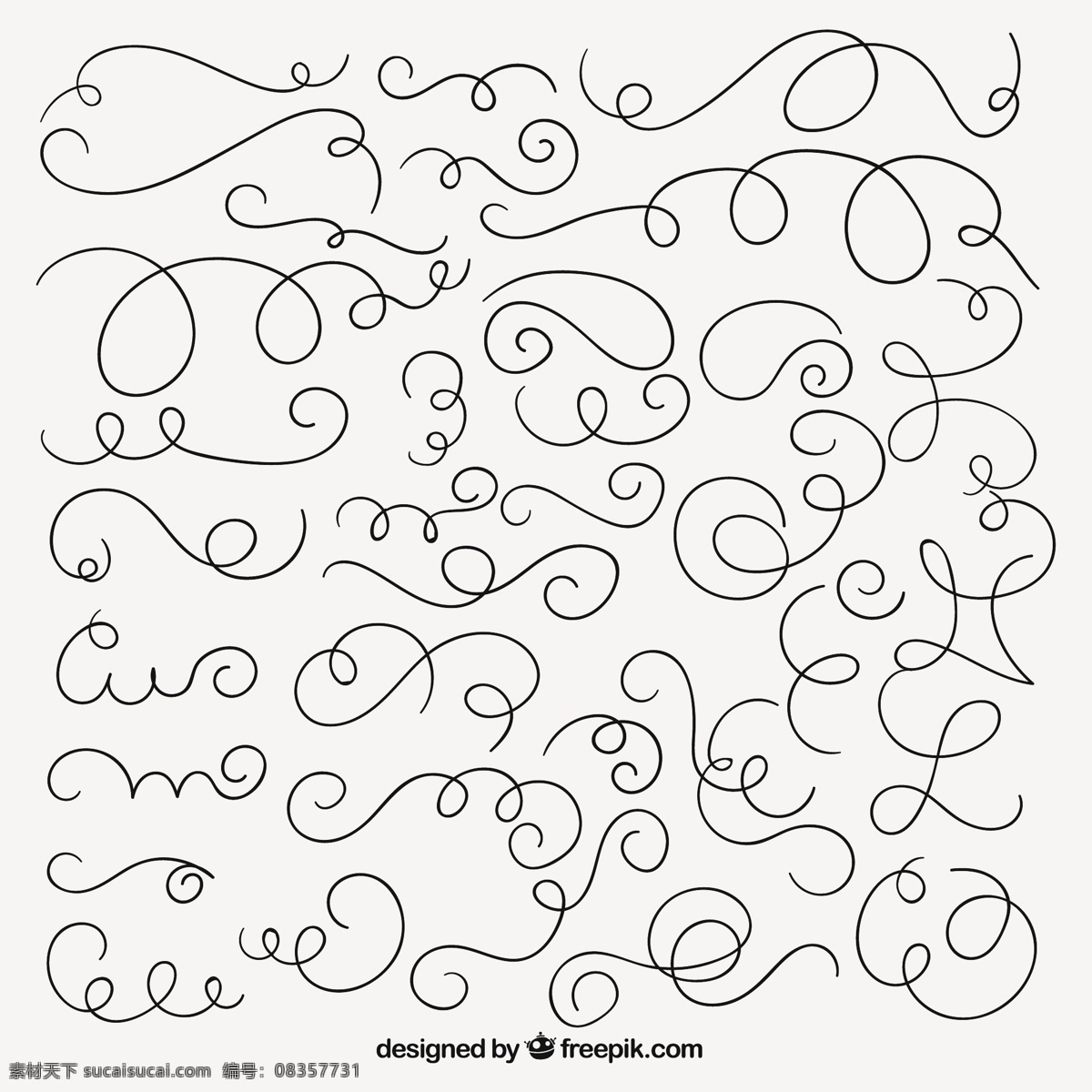 各种各样 涂鸦 一方面 手绘 漩涡 画画 手工绘图 绘制的 粗略的 各种纠结 白色