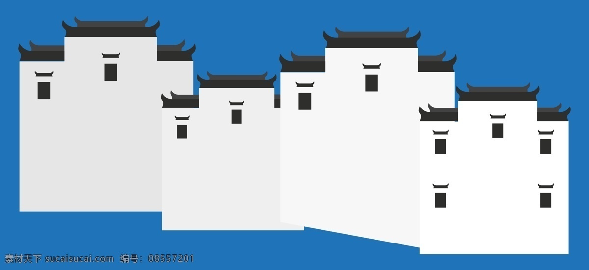 徽派建筑图片 徽派建筑 建筑 安徽 房子 徽派 卡通 卡通设计