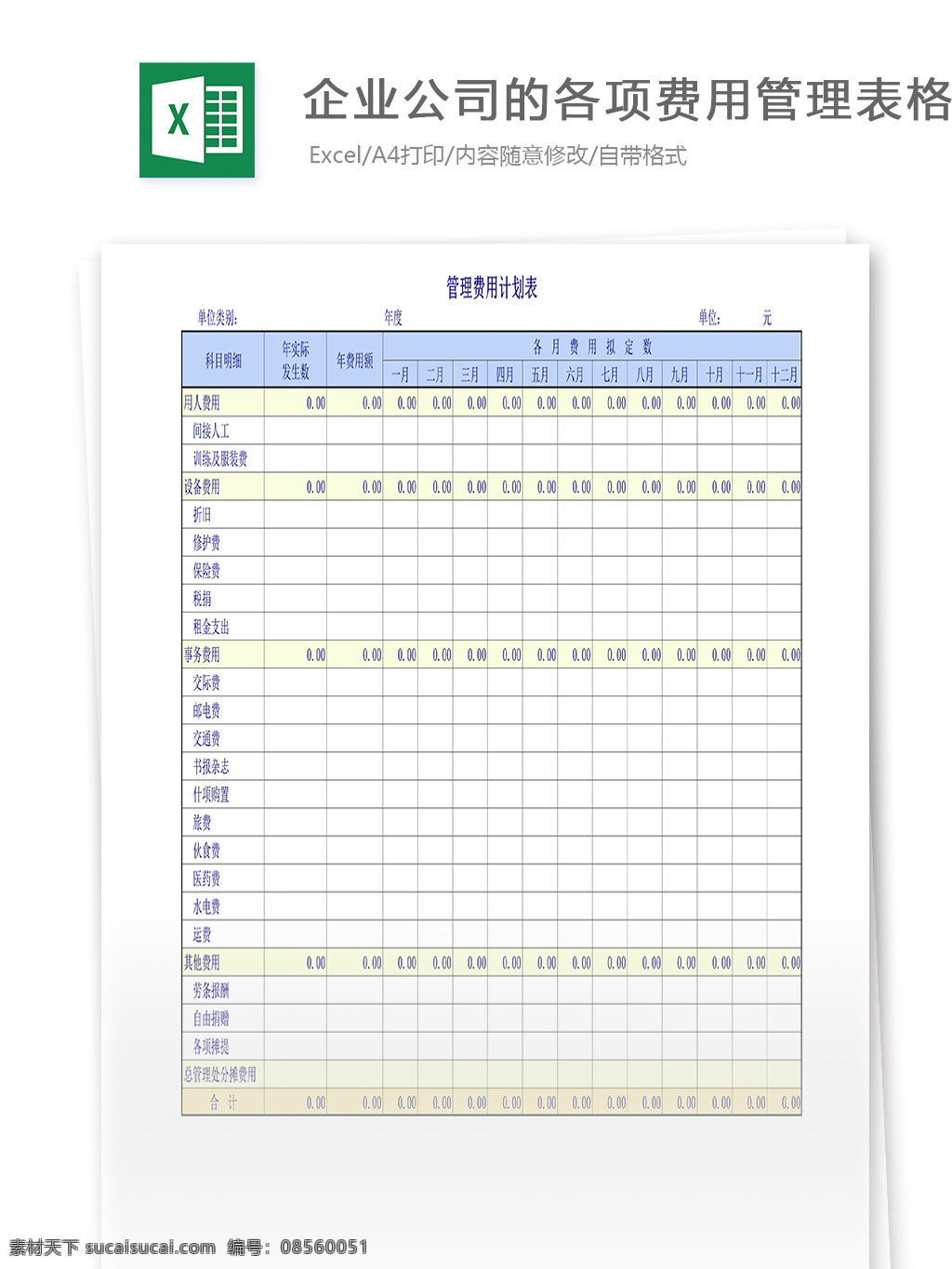 企业 公司 各项 费用 管理 表格 表格模板 表格设计 图表 费用管理表格