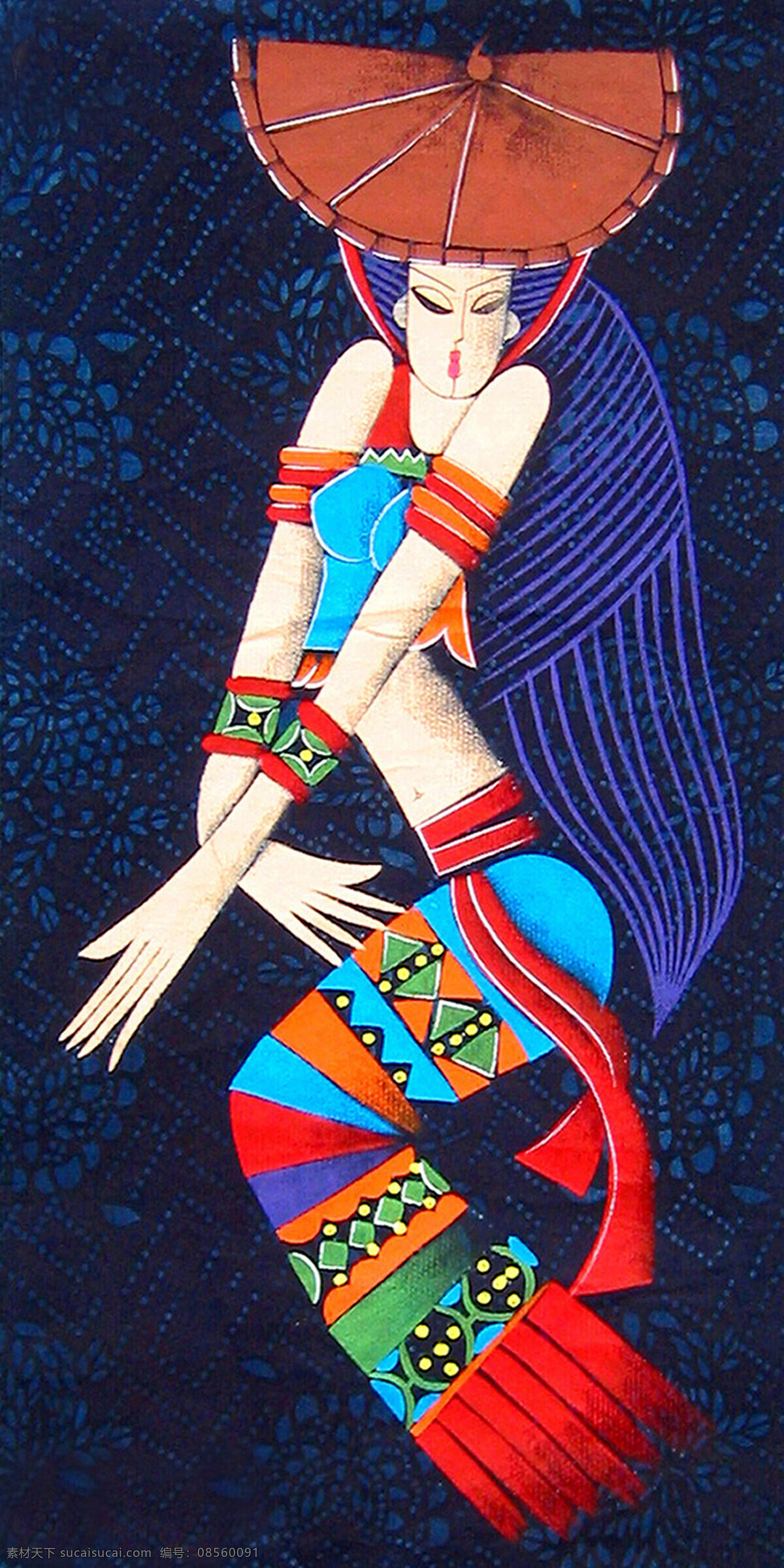 木版年画 装饰画 女人 古典 绘画书法 文化艺术