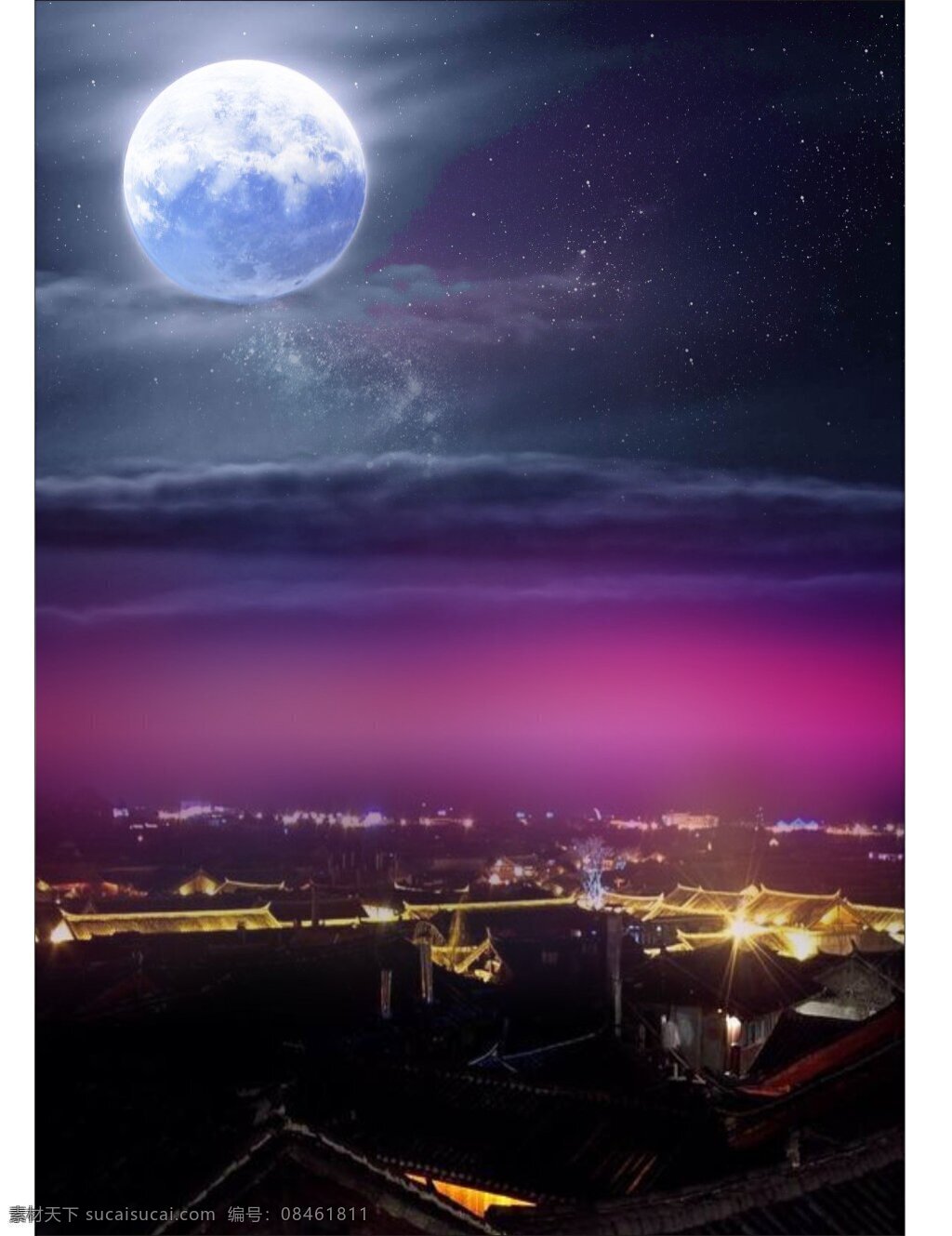 云南夜景 云南 夜景 月亮