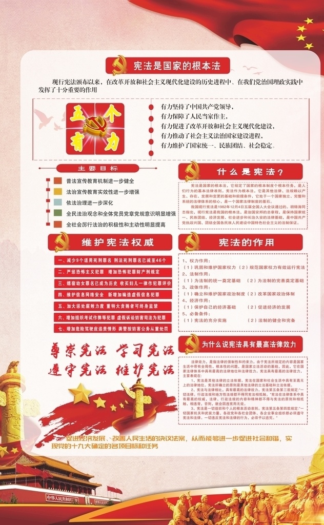 宪法日 党建 党建文化 展板 背景 红色文化