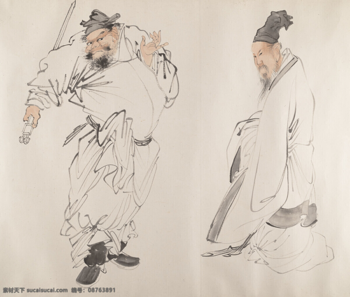 国画人物 国画 中国画 水墨画 人物 人物画 钟馗 美术馆藏品 绘画书法 文化艺术