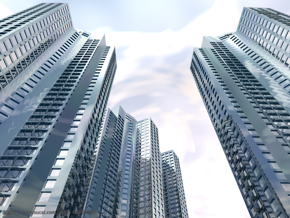 高楼大厦 城市建筑 城市风景 仰视图 楼房 建筑设计 环境家居