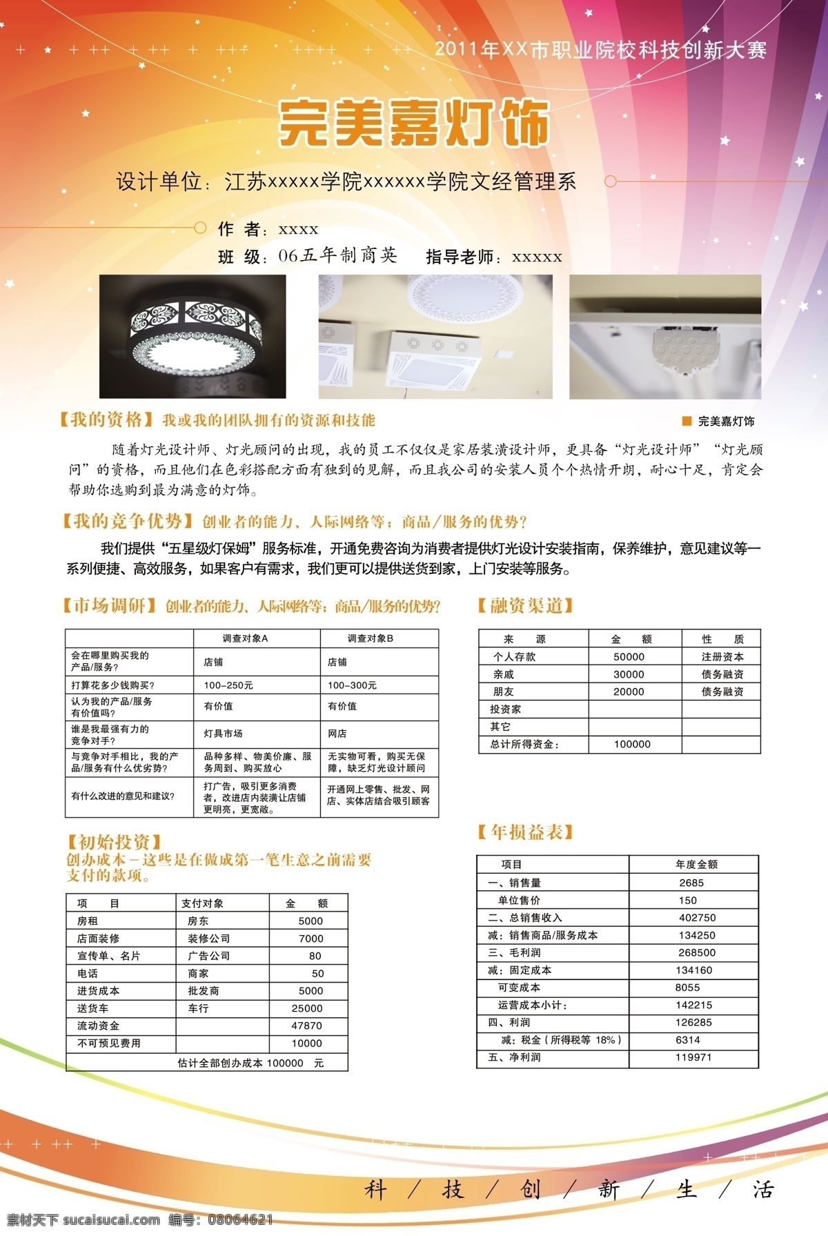灯饰 吊灯 广告设计模板 科技创新 吸顶灯 校园科技 源文件 展板模板 校园科技展板 灯饰素材下载 灯饰模板下载 职业院校 多彩底图 展板设计 企业文化展板