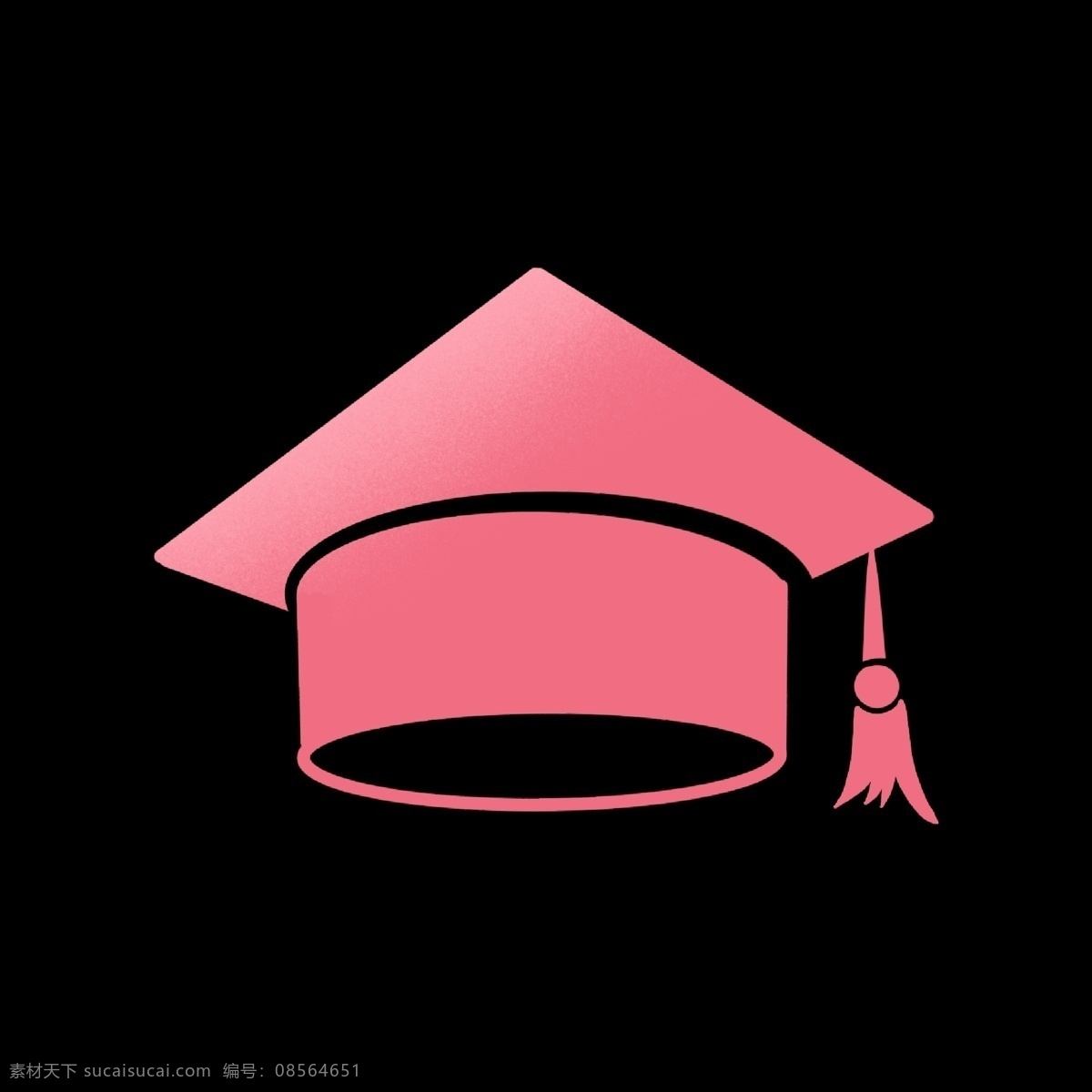 粉色 博士帽 简历 图标 硕士帽服 渐变 暖色 学历 文化程度 知识水平 简洁 抽象 卡通 ppt使用 名片使用 简历表专用