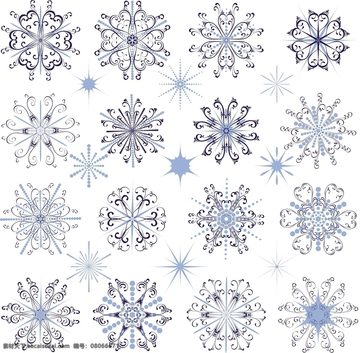 时尚雪花图案 雪花 雪花图案 矢量雪花 雪花背景 底纹背景 图案背景 其他生物 生物世界 矢量素材 白色