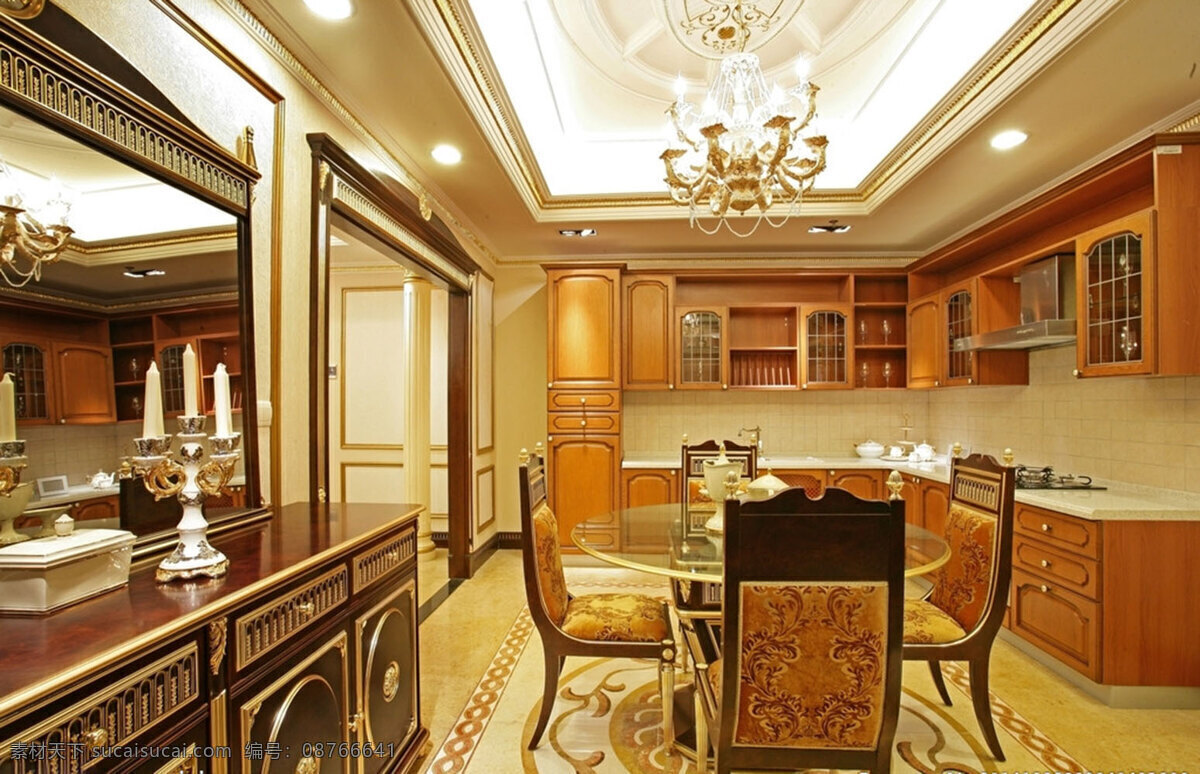 豪华 装修 客厅 餐厅 家居装饰素材 室内设计